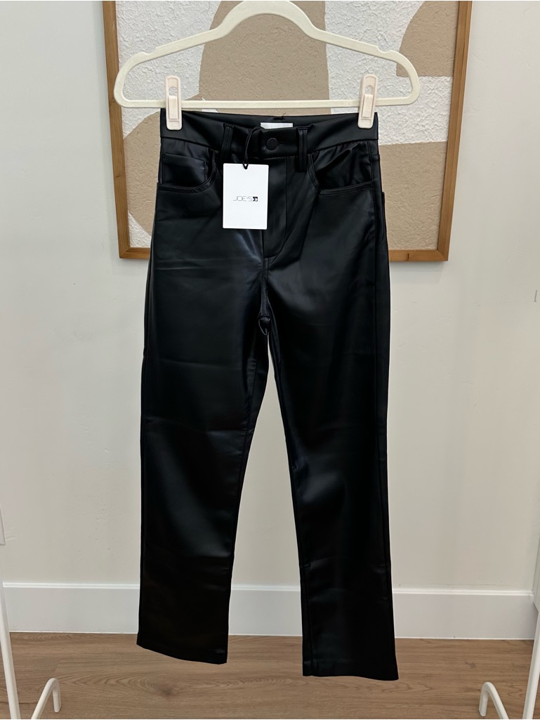Joe's Jeans Black Faux Leather Straight Pants